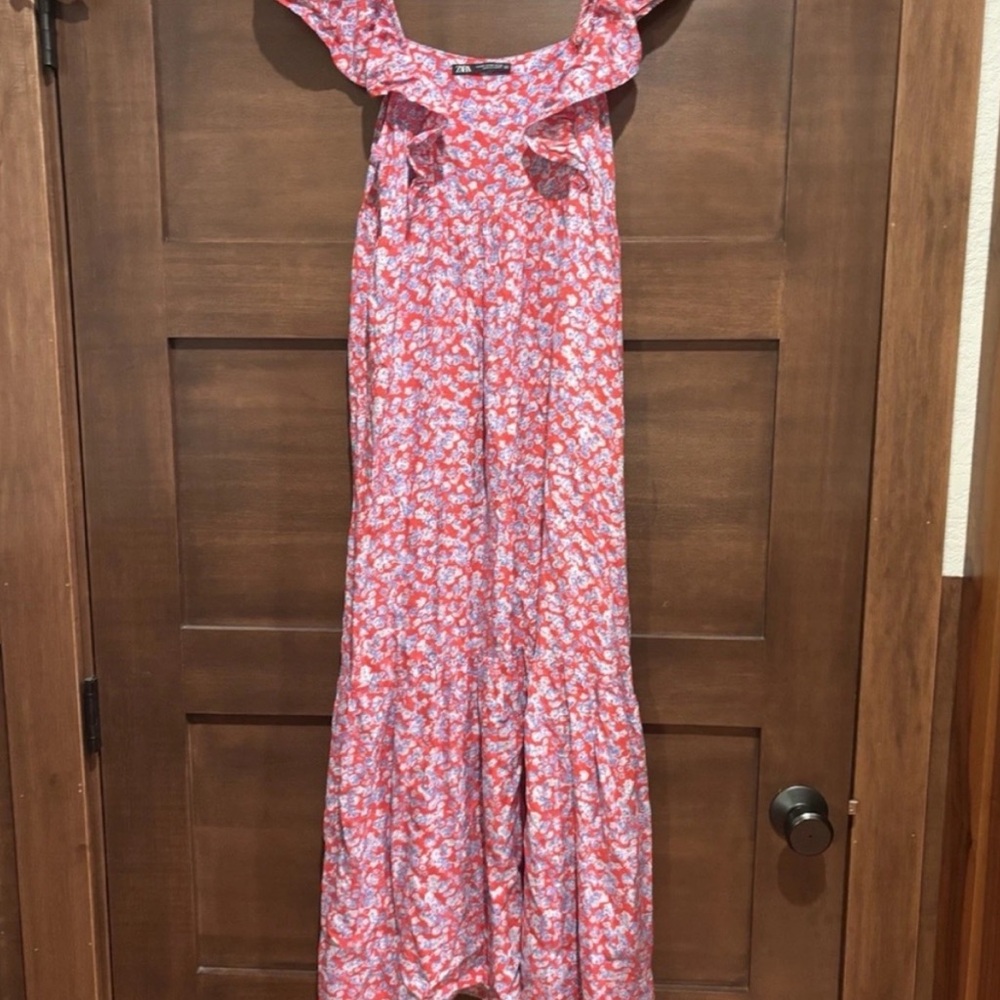 Zara Floral Red Maxi Dress - Picture 10 of 14